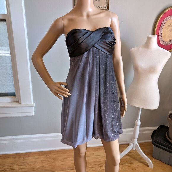 Vintage Y2K XSCAPE Mini Dress Ombre Glitter Strapless Whimsygoth Size 4 - Picture 1 of 12